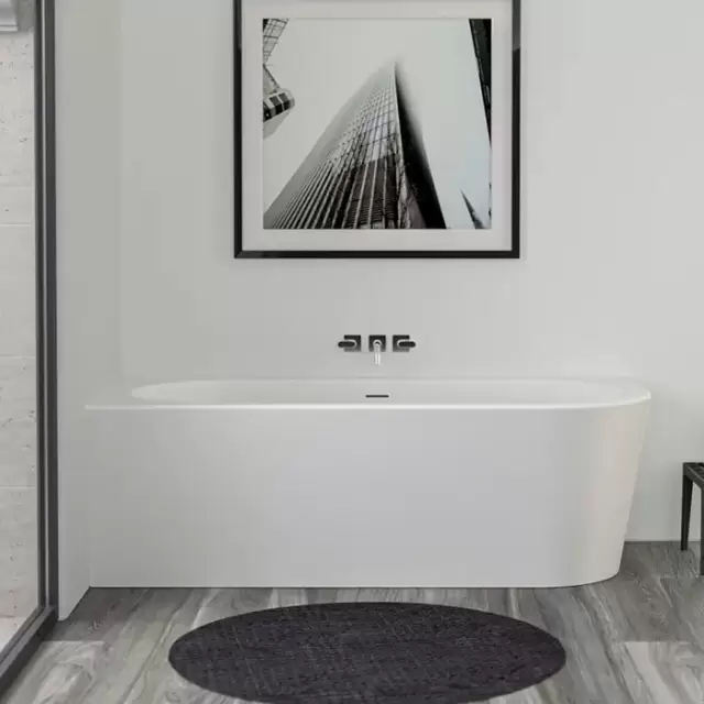 KNIEF Wall Corner R Ванна пристенная с монтажом в левый угол 180х80х60см, с щелевым переливом, цвет: белый со слив-переливом УЦЕНЕНА