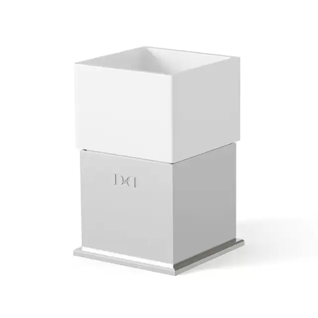 Devon&Devon Cube Стакан, настольный, цвет: белый/хром