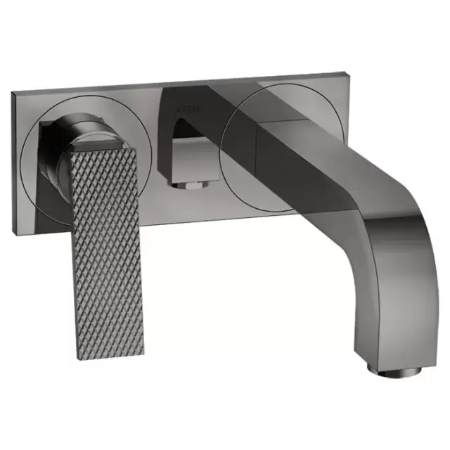 Axor Citterio Смеситель для раковины, встраиваемый, излив: 22см, с панелью, текстура, цвет: полированный черный хром