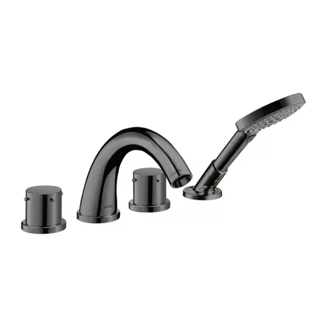 Axor Starck Смеситель для ванны, на 4 отв., с ручным душем, цвет: полированный черный хром
