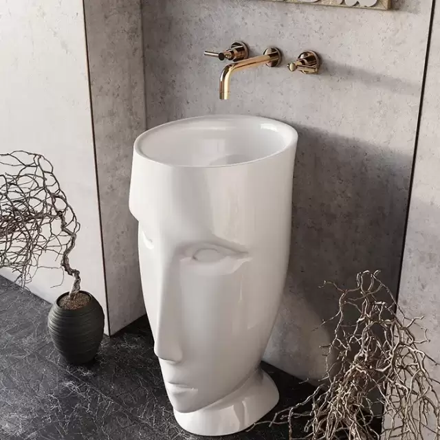 Kerasan Artwork Раковина 45х51х h94.5см., свободностоящая "MOLOCO", с отверстием для слива в пол, цвет: белый матовый