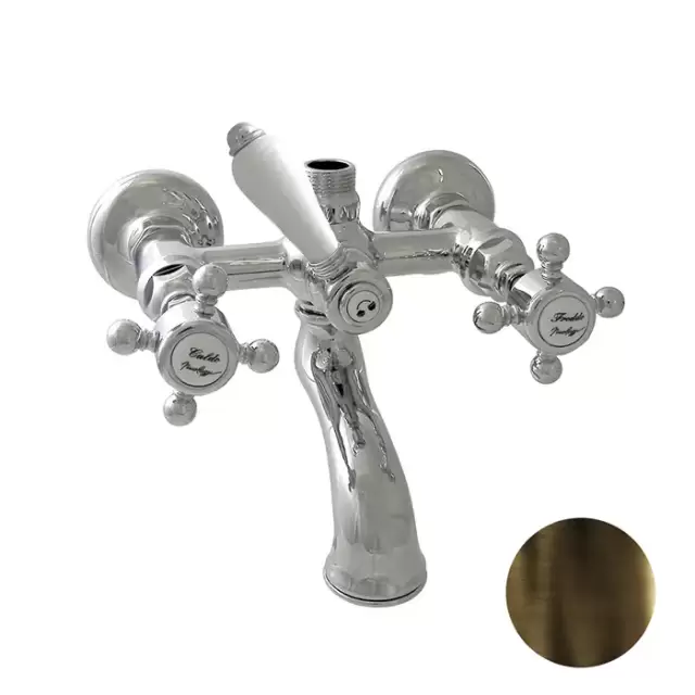 Nicolazzi Half Dome Смеситель для ванны на 2 отверстия, с переключателем ванна/душ, вывод сверху 3/4" (для душ. стойки), цвет: тёмная бронза