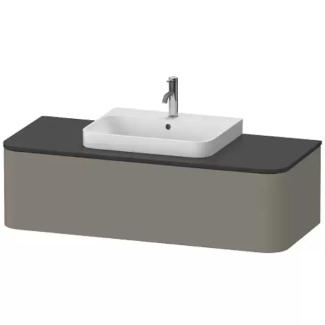 Duravit Happy D.2 Plus Тумба подвесная 130x48х35.4см, с раковиной и 1 ящиком, цвет: stone grey satin matt