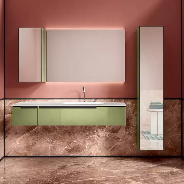 Oasis Profilo Композиция №06 Комплект мебели 155х51.5х h200см., подвесной, цвет: Mint/белый/хром