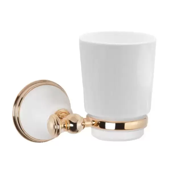 TW Harmony 109 Стакан подвесной, керамический (белый), цвет: белый/золото