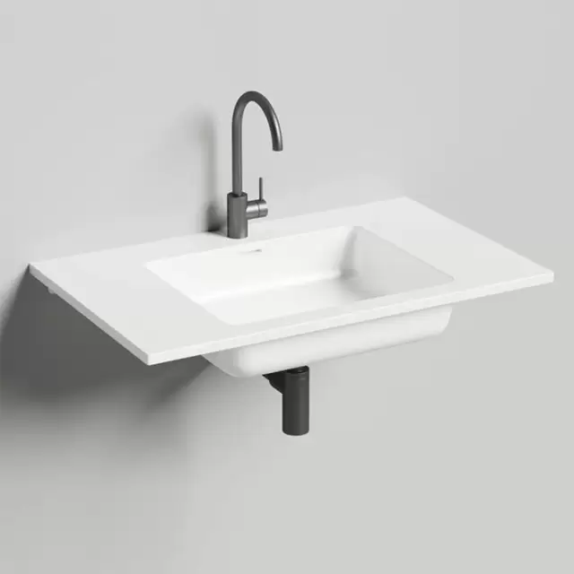 Salini Onda Раковина 80x50х16.3cм., с 1 отв., c переливом, мат-л: S-Stone, цвет: белый матовый