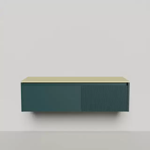 Salini Domino Тумба со столешницей, 140х50х40см., из S-Stone в сборе, крепеж; сифон; фасад: эмаль Ral6004, столешница: Ral1000