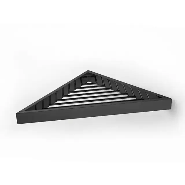 3SC SK Полочка-решетка 36х18хh3см, угловая, цвет: черный матовый