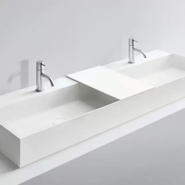 NOORTH milldue edition Раковина 26.5х47.2х12 см, с 1 отв.,  двойная, накладная, цвет: белый