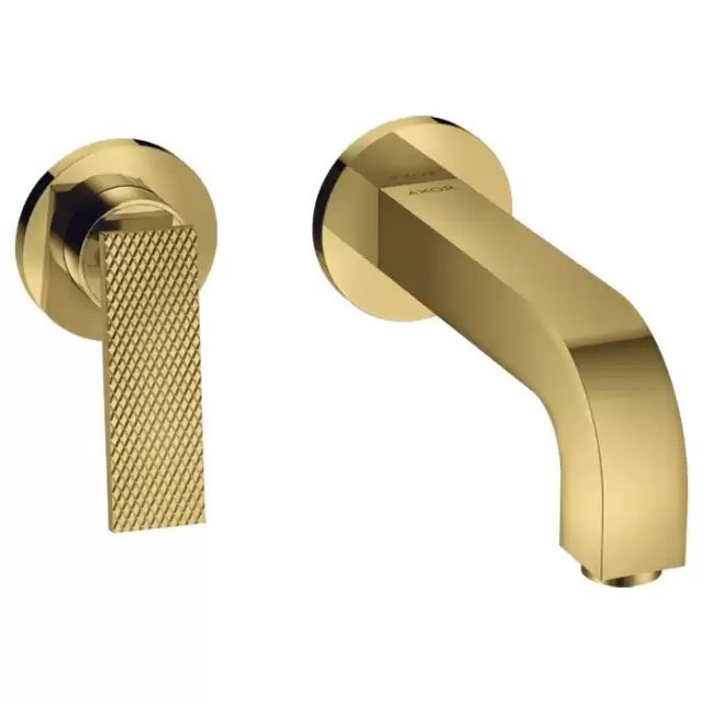 Axor Citterio Смеситель для раковины, встраиваемый, излив: 22см, с текстурой, цвет: полированное золото