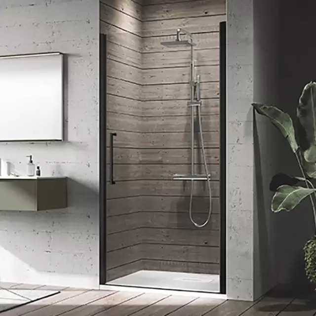 Novellini Young Душевая дверь правая/левая 87-91х200см., для ниши, распашная, стекло, цвет: черный