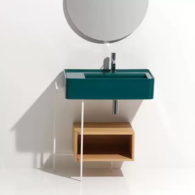 Simas Ratio Раковина чаша подвесная 75x46xh18 см, с 1 отв. для смесителя, без перелива, цвет: menta