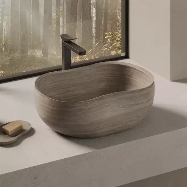 Dea Design Marble Forli Раковина 56х38х18см., накладная, без отв., мрамор, цвет: Stone Silk