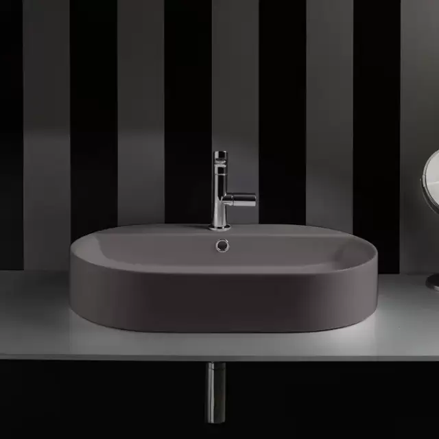 Kerasan Ciotola Раковина-чаша 65х40х12 см, 1 отв., с переливом, цвет: Ferro matt