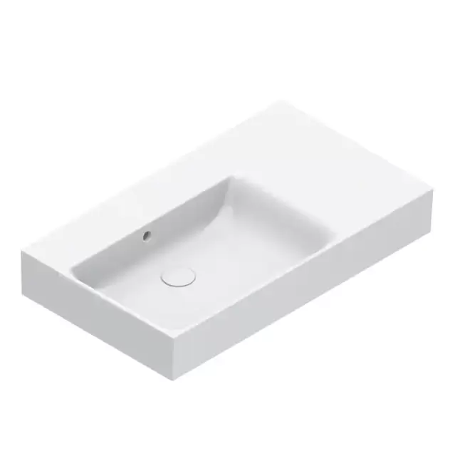 Catalano Premium Раковина 80x47см чаша слева, без отв., цвет: белый глянцевый