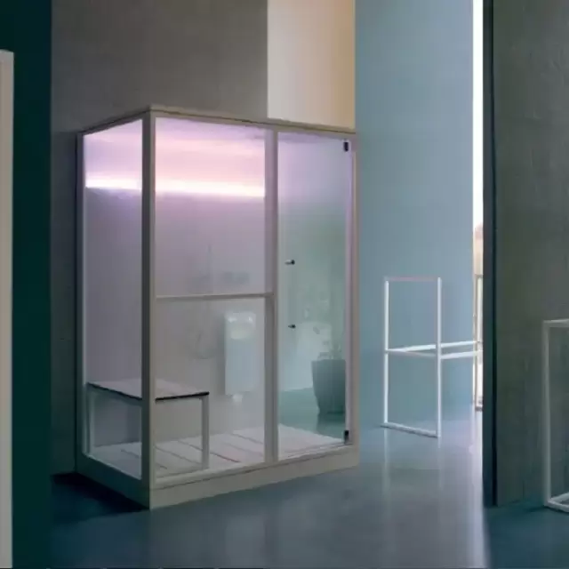 Effegibi H Large Хаммам с душем 173x102x220см, угловая SX, цвет: Soft Sand