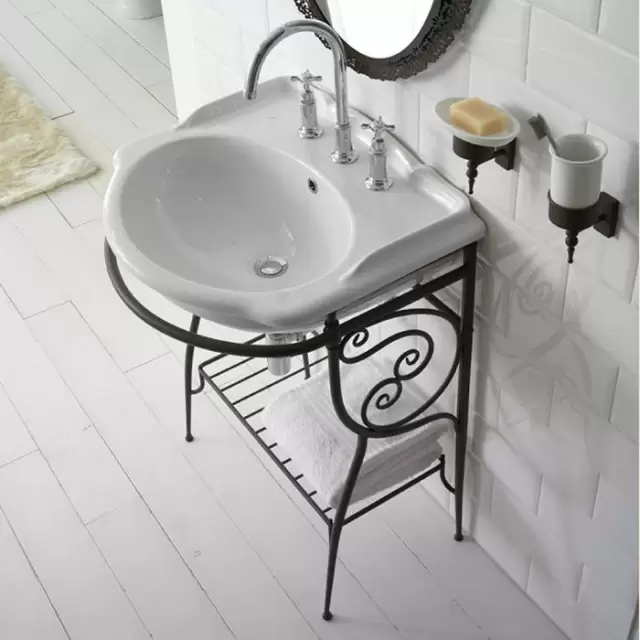 Globo Paestum Консоль напольная 71х58см, с раковиной на 1 отв., цвет: met.antico, раковина белая