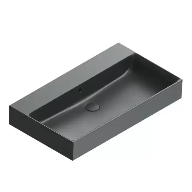 Catalano Premium Раковина 80x47см, без отв., цвет: черный матовый