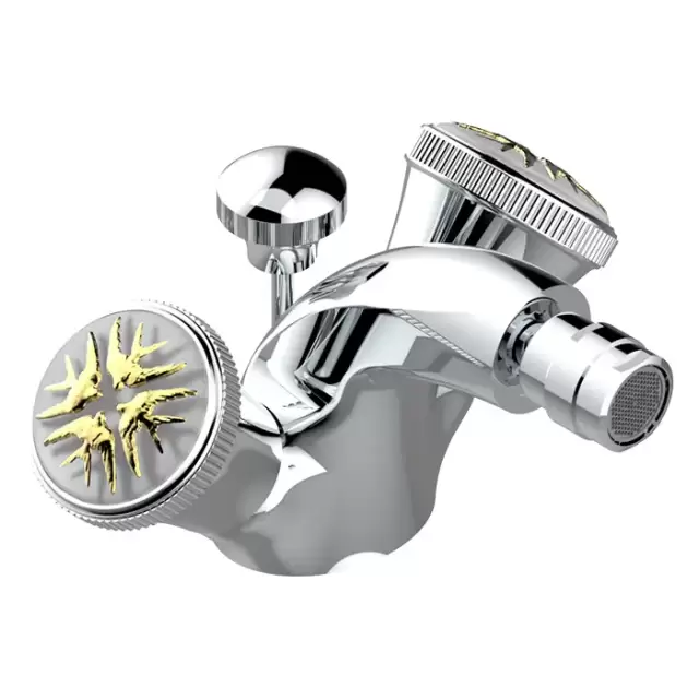 THG Hirondelles Gold Stamped Смеситель для биде, 1 отв., цвет: хром