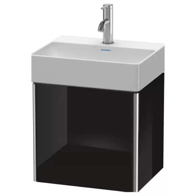 Duravit XSquare Тумба подвесная 43.4х34х39.7см, с раковиной, 1 дверца левая,  цвет: черный глянцевый