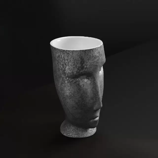 Kerasan Artwork Раковина 45x51x94.5 см, без отв., свободностоящая "MOLOCO", слив в стену, цвет: белый/античная платина