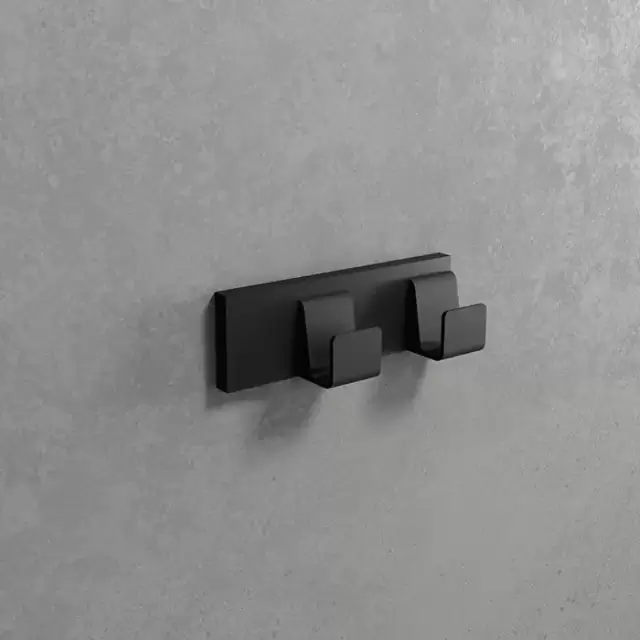 Novellini Kuadra Крючок 12х4см., двойной, цвет: черный матовый