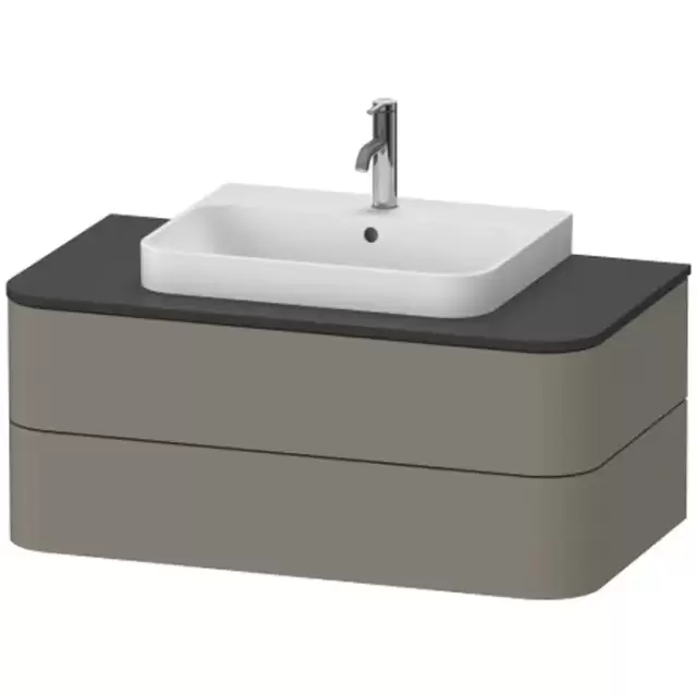 Duravit Happy D.2 Plus Тумба подвесная 100x55х40.8см, с раковиной и 2 ящиками, цвет: stone grey satin matt