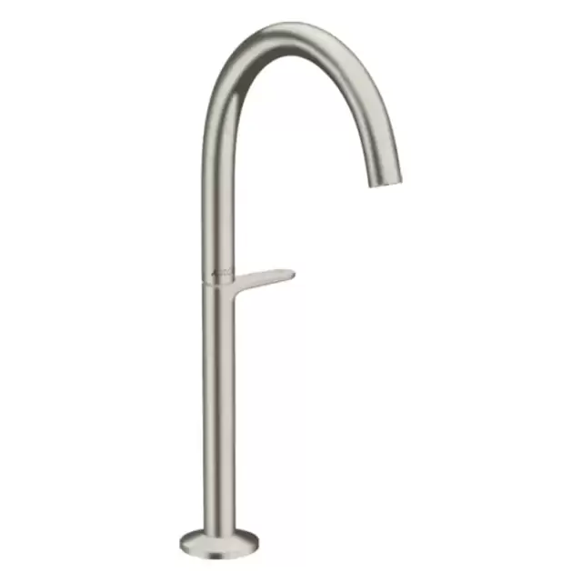 Axor One Смеситель для раковины Sel 260, на 1 отв., высокий, с донным клапаном Push-Open, цвет: сталь