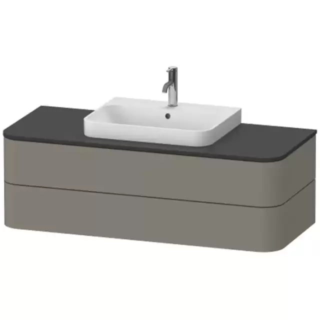 Duravit Happy D.2 Plus Тумба подвесная 130x55х40.8см, с раковиной и 2 ящиками, цвет: stone grey satin matt