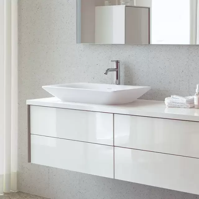Duravit Viu Раковина 60х41.5х10 см, без отв., накладная, без перелива, выпуск с керамической крышкой, с покрытием WG, цвет: белый