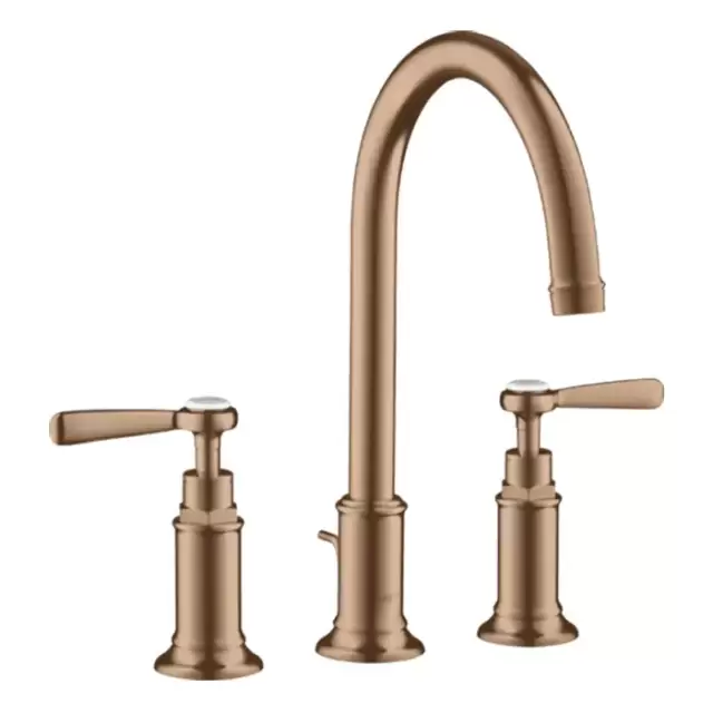 Axor Montreux Смеситель для раковины 180, на 3 отв., ручка: рычаг, с донным клапаном, цвет: шлифованное красное золото