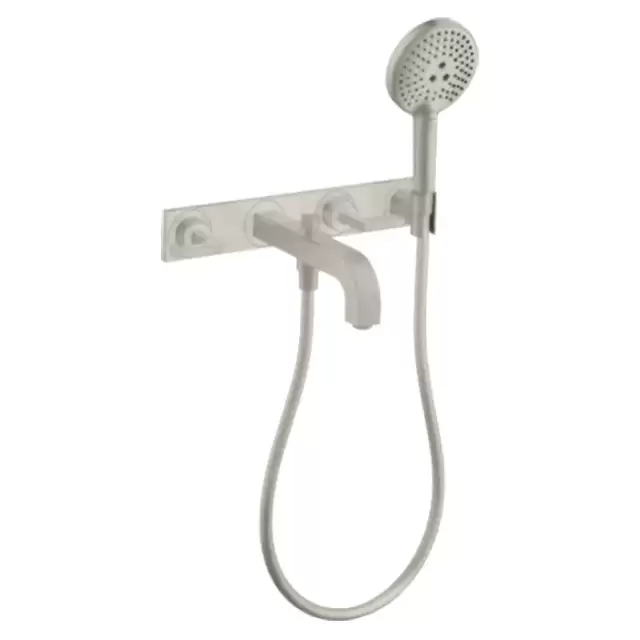 Axor Citterio Смеситель для ванны, встраиваемый, с ручным душем, ручка: рычаг, панель, цвет: сталь