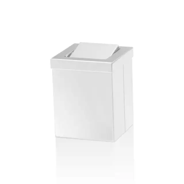 Decor Walther DW 1130 Корзина для бумаги 12x12x15см, с крышкой, напольная, цвет: белый матовый