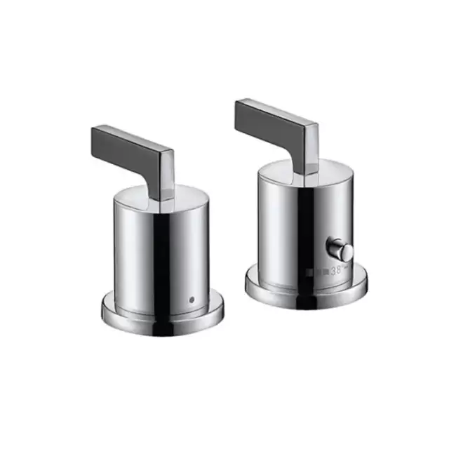 Axor Citterio, Термостат на край ванны, на 2 отверстия, с рычаговыми рукоятками, внешняя часть, цвет: хром