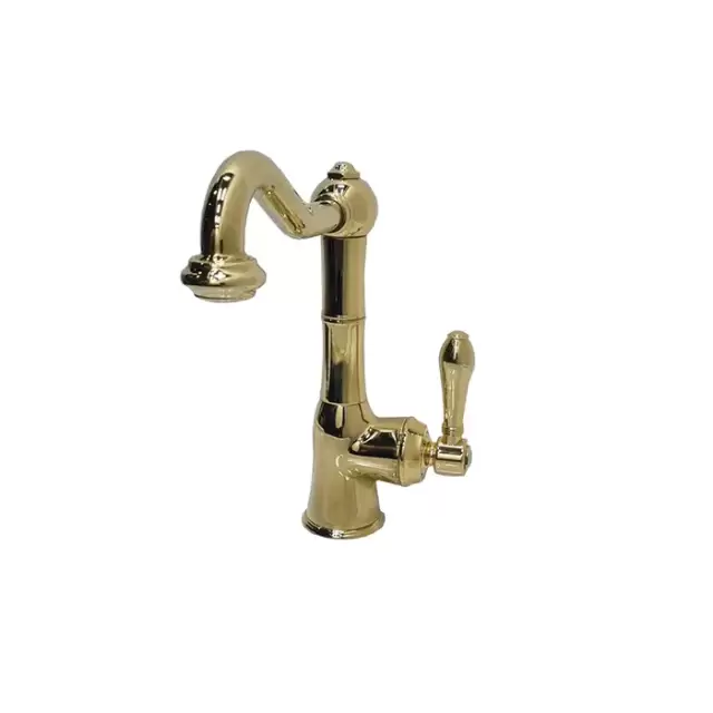 Gattoni Orta New Смеситель для раковины, на 1 отв., с высоким изливом, с донным клапаном, цвет: золото 24кт