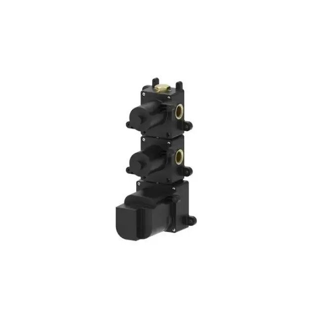 Almar High Flow Встраиваемая часть термостатического смесителя на 2 выхода, цвет: черный матовый