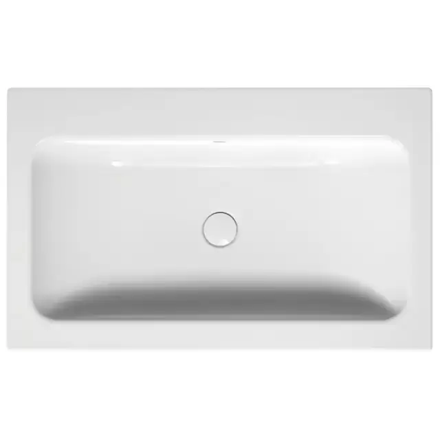 Bette One Раковина встраиваемая на столешницу 80&times;49.5&times;13см, без отв., с переливом, сталь, цвет: белый