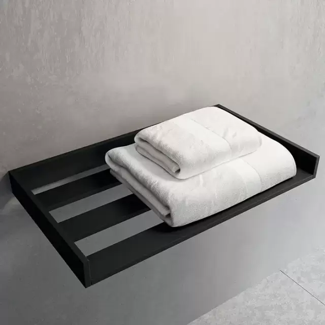 Novellini Kuadra Полка для полотенец 61.2х35cм.из алюминия, цвет: черный матовый