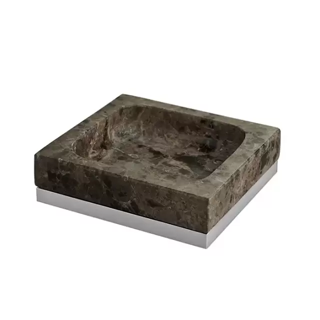 3SC Palace Marmo Мыльница настольная, цвет: мрамор Emperador dark/хром