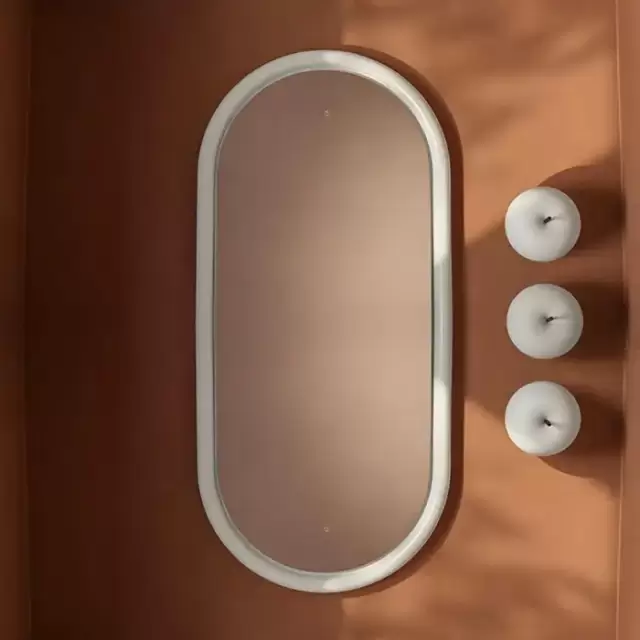 Artceram Milano Зеркало 55х100 см в керамической раме с LED-подсветкой и сенсорным выключателем, цвет: белый