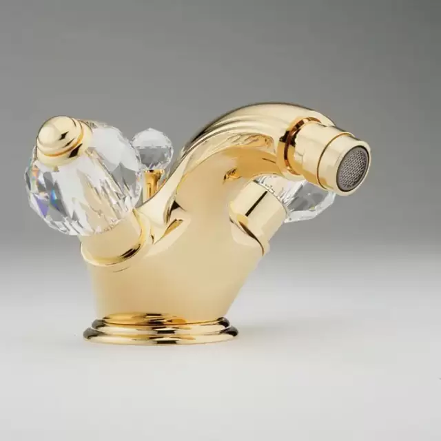 THG Mandarine Cristallia Diamant Смеситель для биде на 1 отверстие, с донным клапаном, цвет: полированное золото