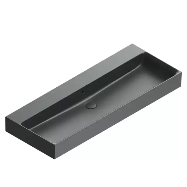 Catalano Premium Раковина 120x47см, без отв., цвет: черный матовый