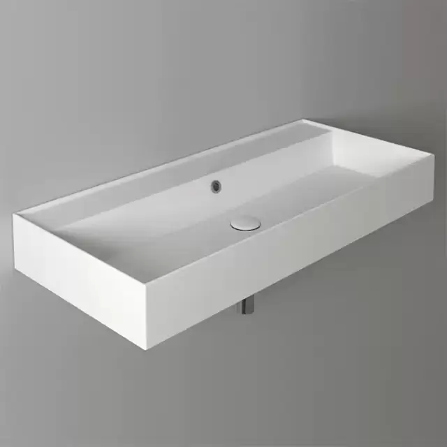 Simas Agile Раковина подвесная 101х46 см, ,c переливом, без отв под смеситель, цвет: белый