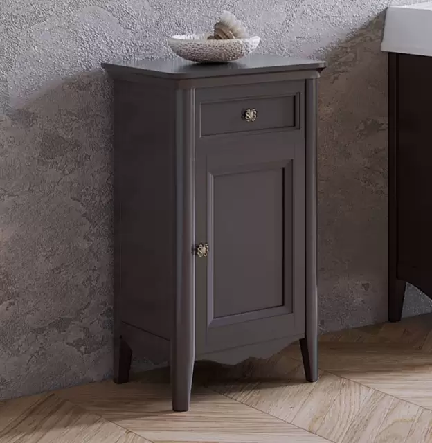 TW Veronica, Тумба 50.2/45x40/37.4xh86.7см, 1 распашная дверка 1 выдвижной ящик, доводчики Blum (петли справа-DX), напольная, цвет: Gridgio, ручки: Riflesso