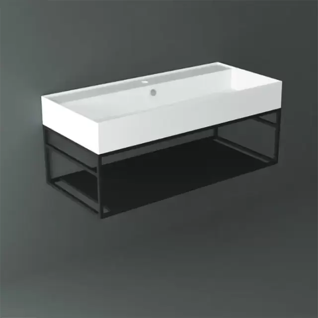 Simas Agile Структура металлическая 101x46xh28см, подвесная, для раковины с 1 отв., AG101, с 1 полкой, цвет: черный матовый