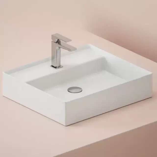 Artceram Scalino Раковина накладная 55х48см, с 1 отв., с переливом, цвет: белый глянец