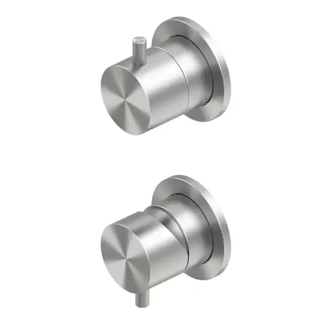 QuadroDesign Source Смеситель для душа, встраиваемый, с переключателем на 2 потребителя, цвет: brushed stainless steel