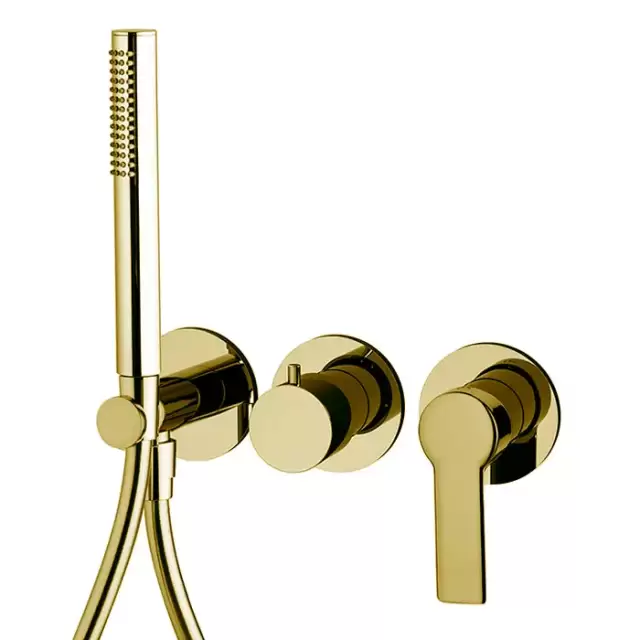 Fima Carlo Frattini Mast Смеситель для душа, встраиваемый, на 2 источника с ручным душем, цвет: золото