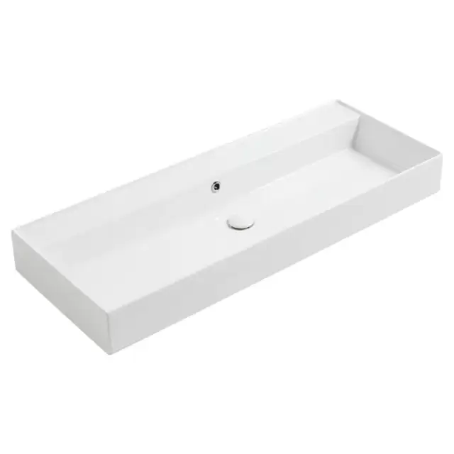 Simas Agile Раковина подвесная 121х46 см, с переливом, без отв. под смеситель, цвет: белый