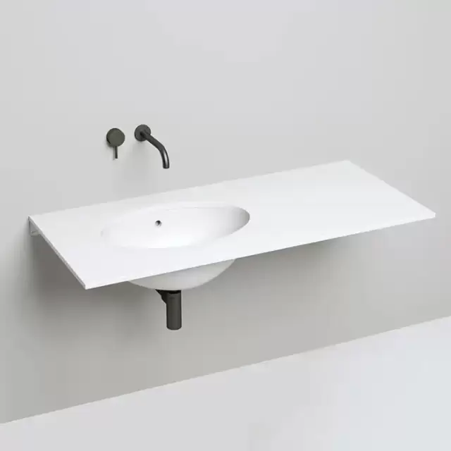 Salini Marea 12 Раковина врезная снизу 55х40см, без отв., с переливом, материал: S-Stone, цвет: белый матовый